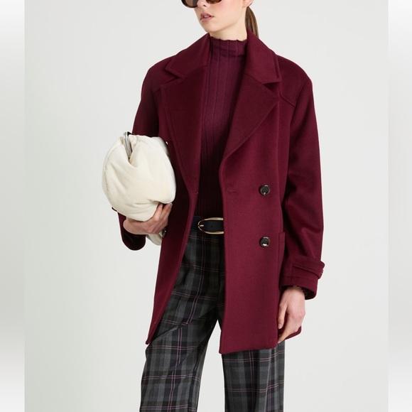 NWOT Pennyblack by Max Mara Wool Overcoat Bordeaux Size: Large US8 Fall/Winter - Picture 1 of 17